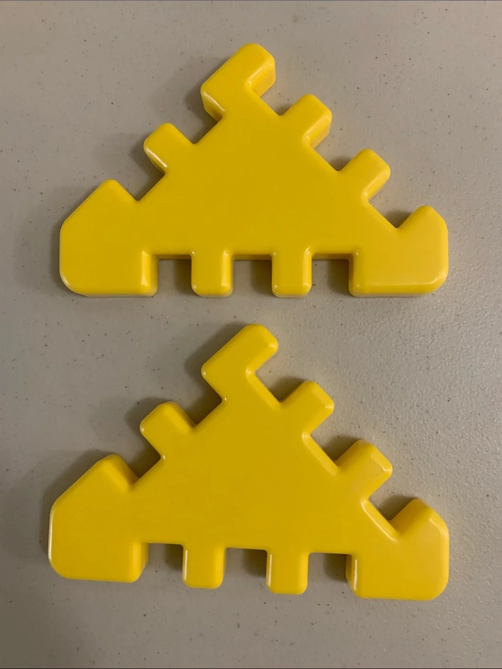 Vintage Little Tikes Wee Waffle Blocks Triangle Roof Pieces Lot of 8 Yellow